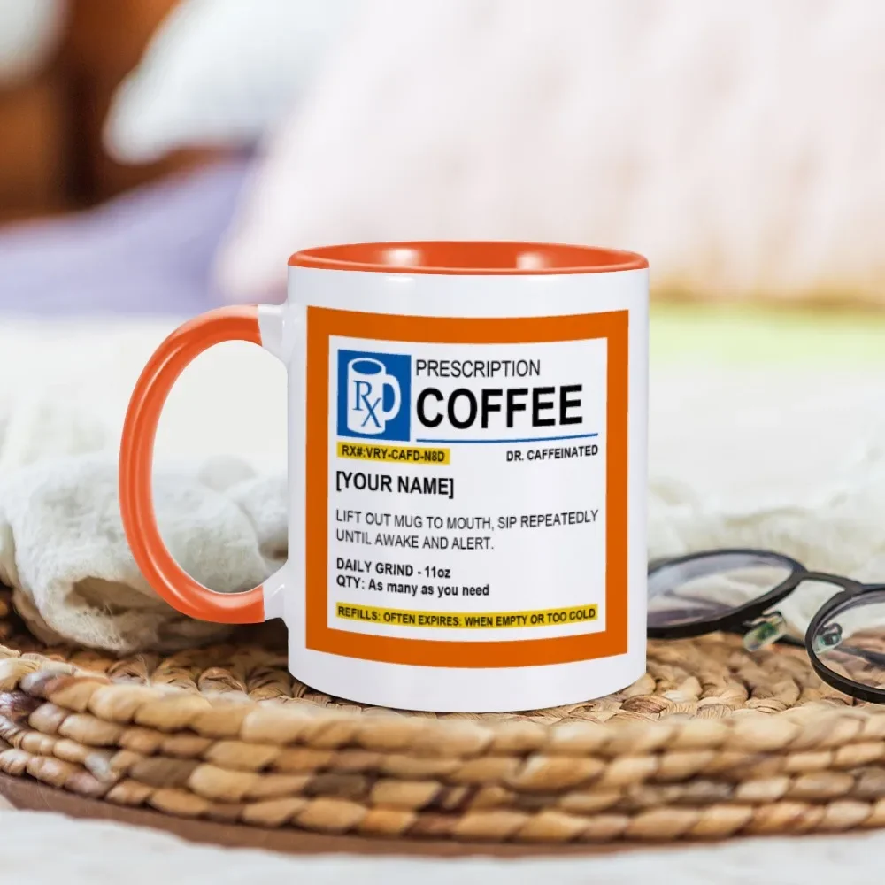 Prescription Coffee Mug 11oz Funny Unique Pharmacy Gifts Tea Cup Hilarious Novelty & Gag Gift for Doctor Pill Bottle Coffee Cups