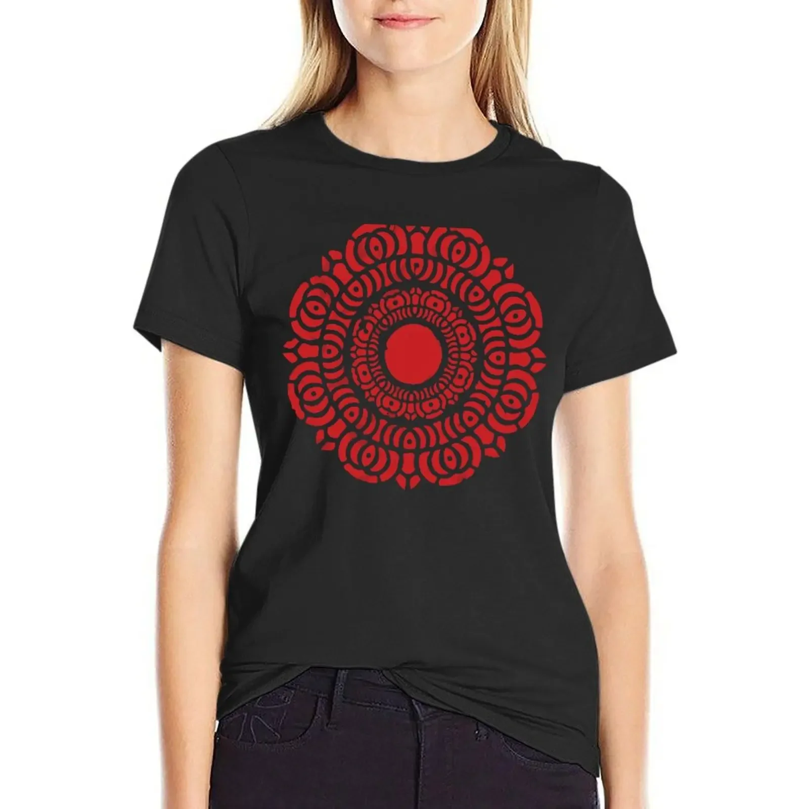 [LOK] - Red Lotus T-Shirt Aesthetic clothing summer top summer tops t shirts for Womens