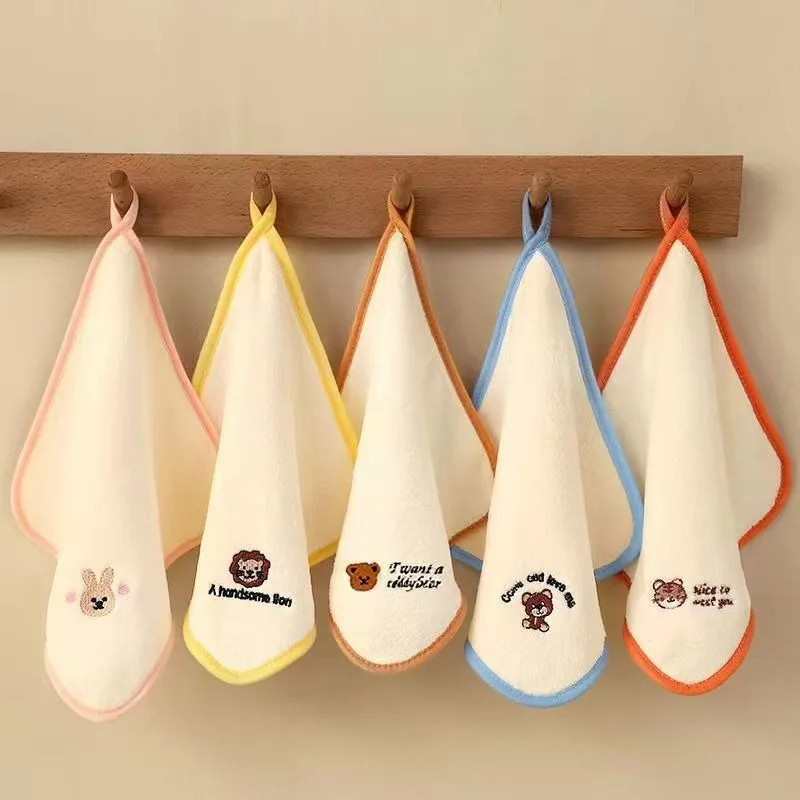 

Cartoon Coral Fleece Kids Towels—Baby Face/Bath/Drool Washcloths.Ultra-soft like clouds, super absorbent.Cute designs