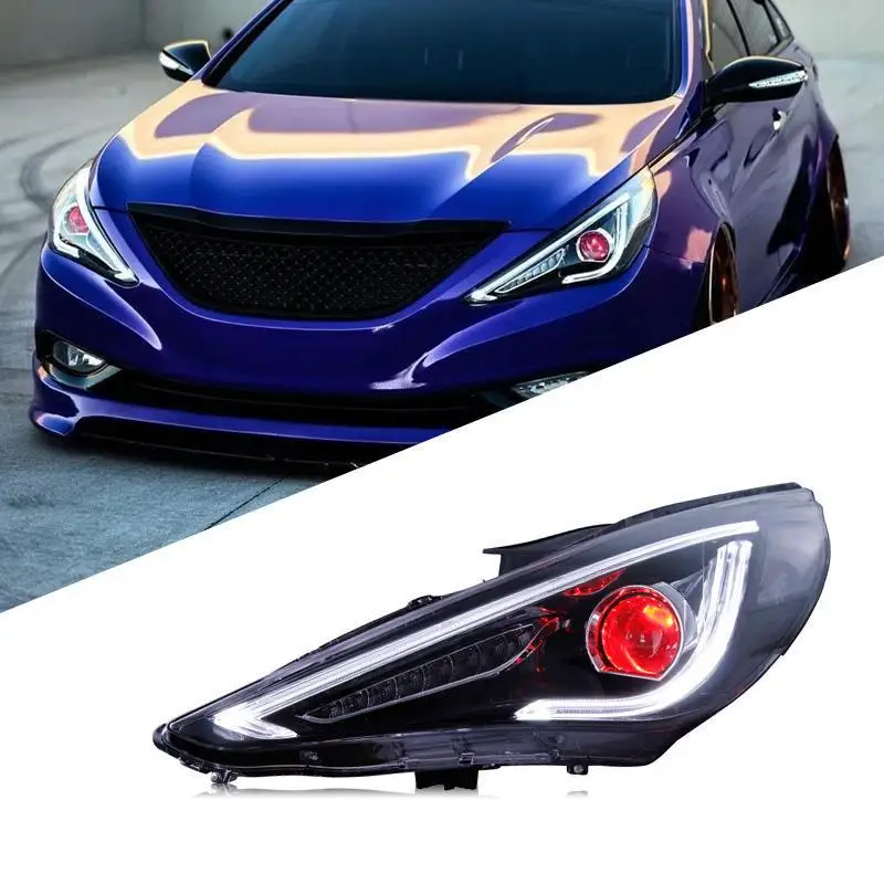 

Factory Car Assembly Headlight For Sonata 2011 2012 2013 2014 2015 With LED And Moving Turn Signal+DRL+plug And Play