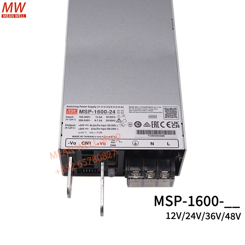 Original MEAN WELL 1600W AC/DC High Reliable Multi-Industries Enclosed Type Switching Power Suppl MSP-1600-12 MSP-1600-24 36 48
