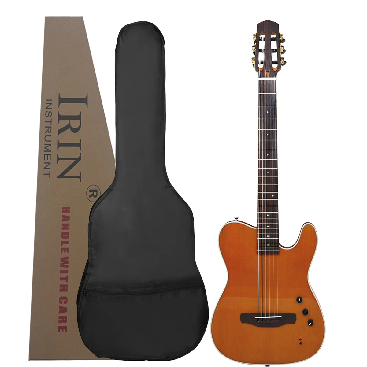 IRIN Classic Guitar Beginner Kits 22 Frets Smart Bluetooth Mini Classic Guitar with Wrench Adapter Connection Line Accessories