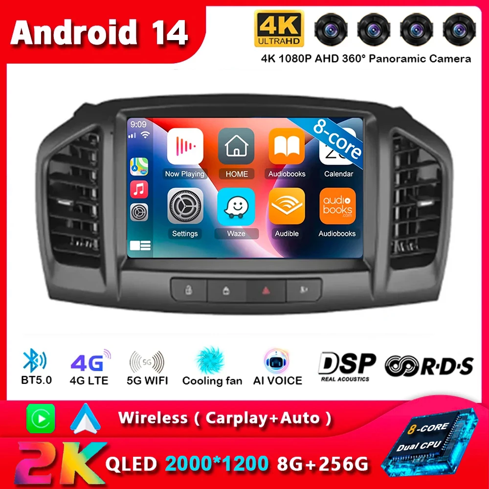 

Android 14 Carplay Auto For Buick Regal 2009-2013 Opel Insignia 2008-2012 Multimedia Car Radio Player WIFi+4G No 2din DVD Stereo