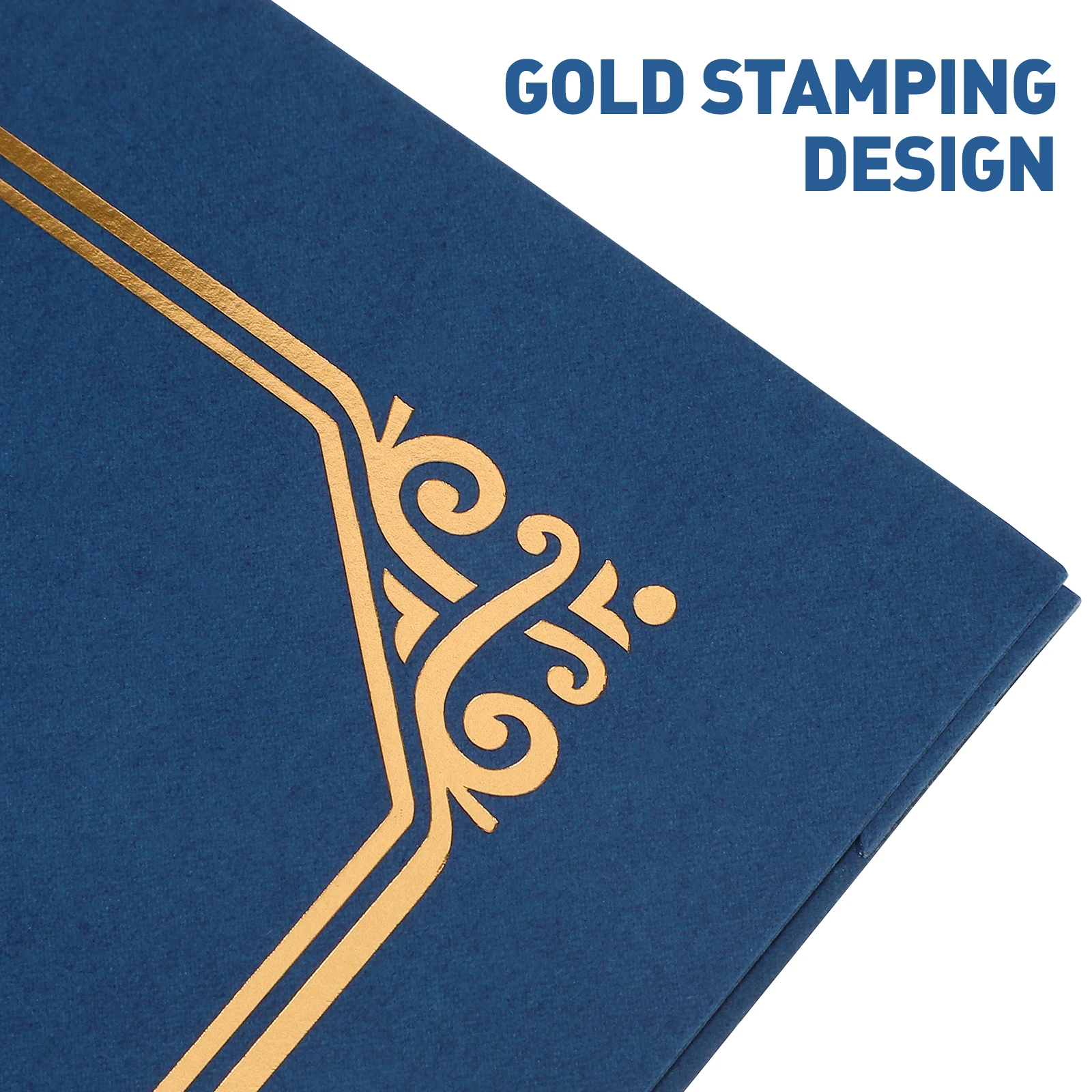 

4 pcs A4 Certificate Paper Navy Blue Folders Graduation Cover Award Holder Diploma Document Protector Gold Foil Border Design