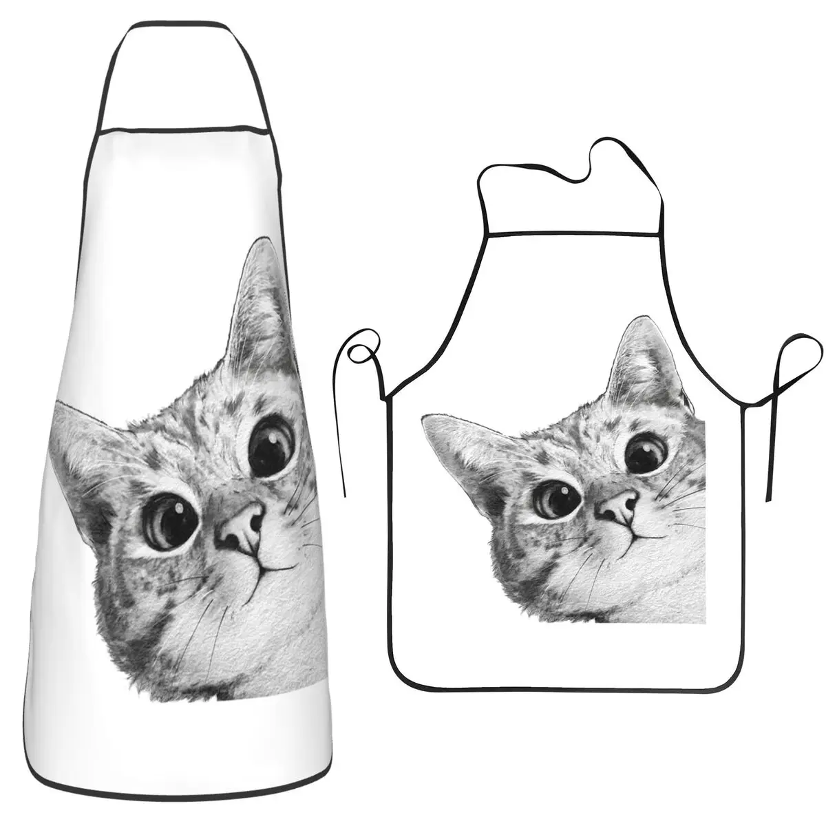 

Фартуки Sneaky Cat для шеф-повара, приготовления пищи, выпечки, нагрудник без рукавов, кухонный фартук для чистки для женщин и мужчин, живопись