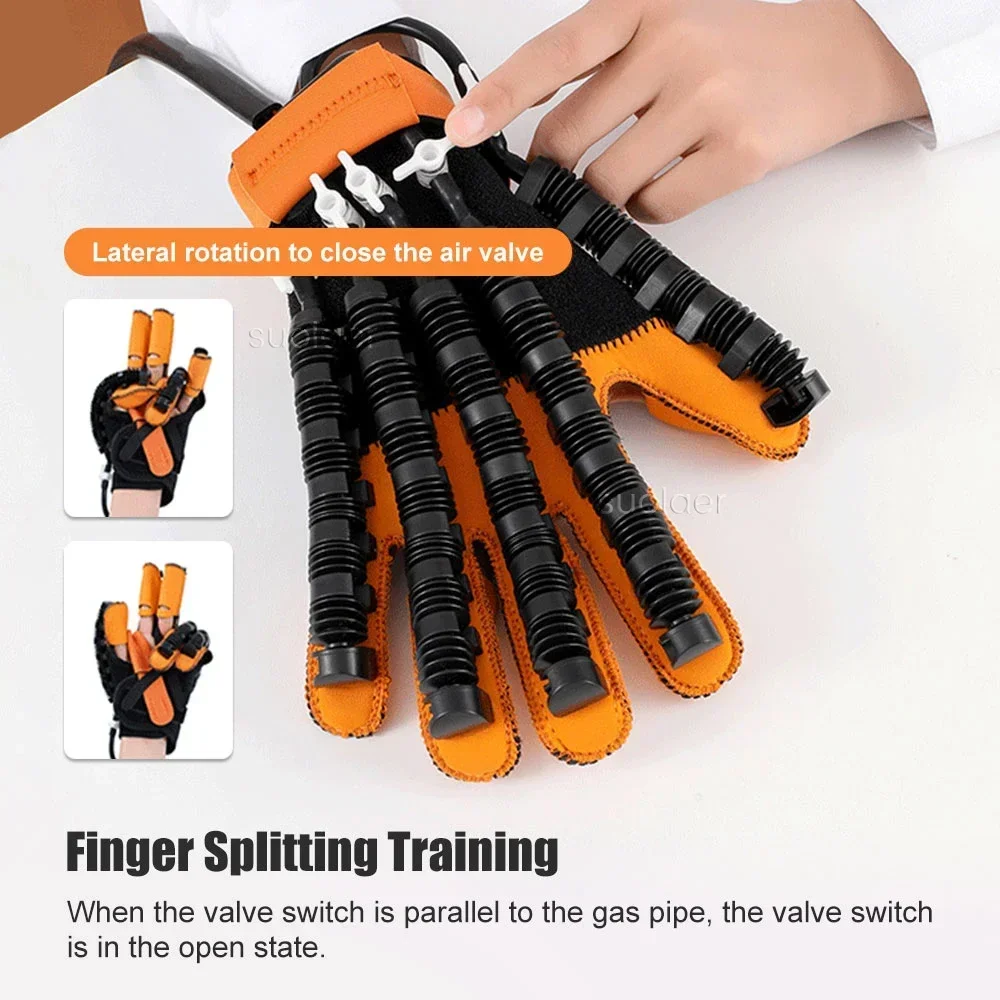 Heated Rehabilitation Robot Gloves Finger & Hand Function Workout Recovery Tool Hemiplegia Stroke Physiotherapy Training Device