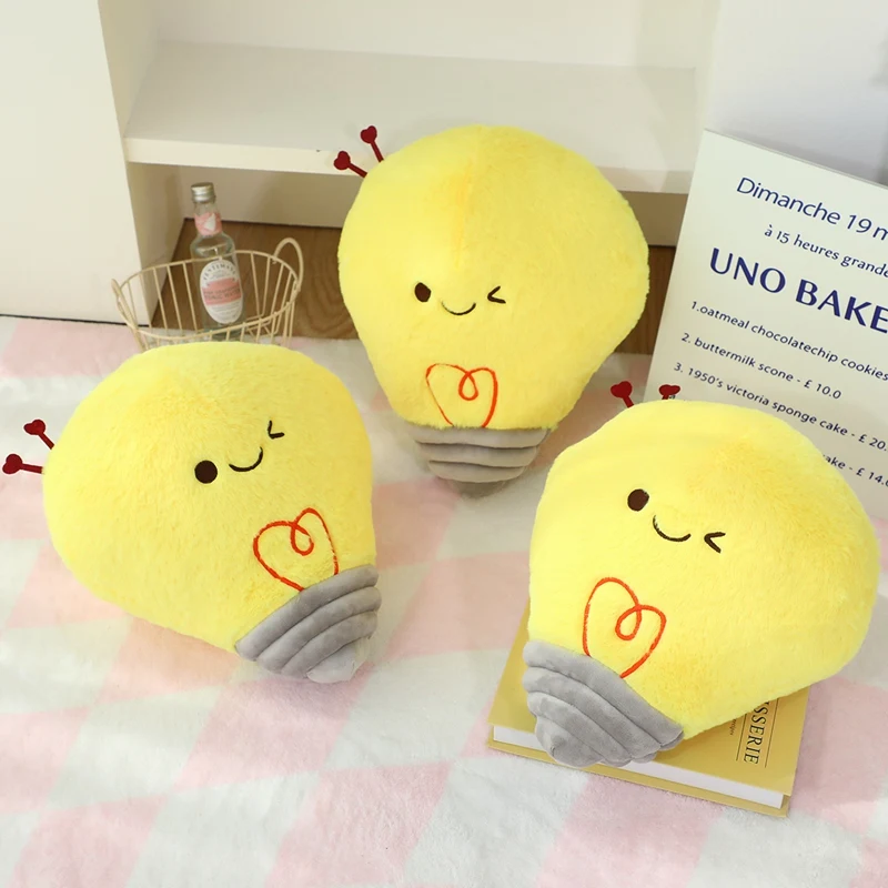 

33 см креативная плюшевая подушка, мягкая лампа, плюшевая игрушка, милый домашний декор, подушка, желтая лампа, украшение для палатки для спальни