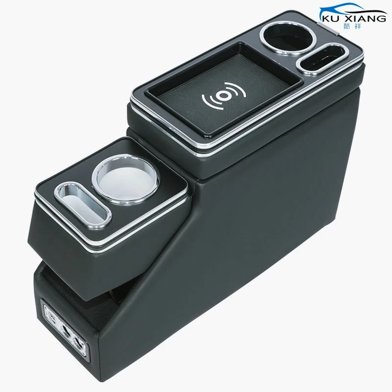 MM-Portavasos  carga inalámbrica, reposabrazos para coche, caja  consola, accesorios para coche, caja  reposabrazos para coche