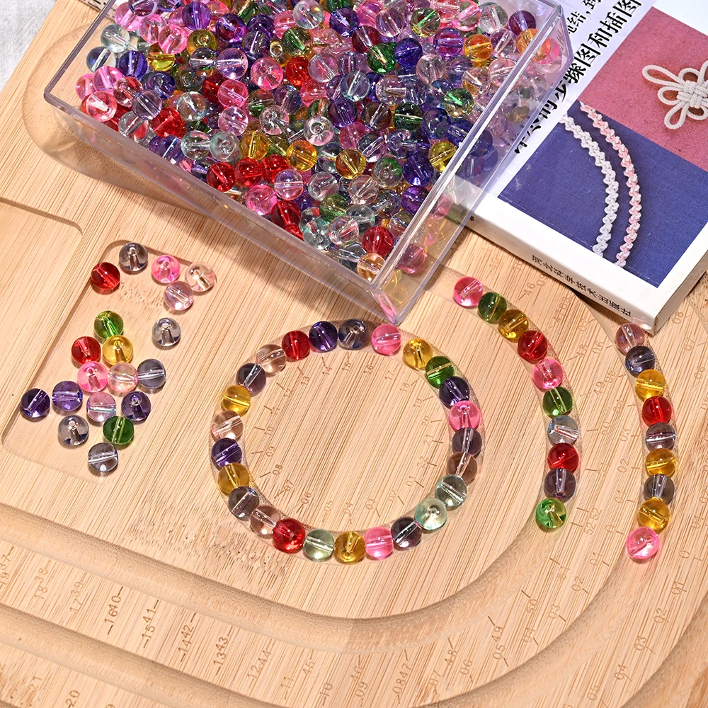 8 mm runde Kristallperlen aus Glas, lose Distanzperlen für Schmuckherstellung, DIY, handgefertigte Ohrringe, Armbänder, Halsketten, Zubehör