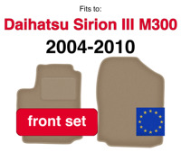 Car velour front rugs for Daihatsu Sirion III M300 hatchback (2004-2010) -beige (2 pcs)