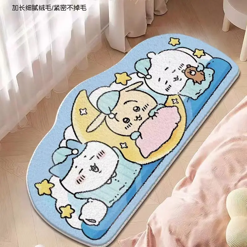 

Large Kawaii ちいかわ Carpet Cartoon ハチワレ Bedroom Bedside DIY Anti Slip Imitation Cashmere Long Carpet Home Living Room Decor Rug