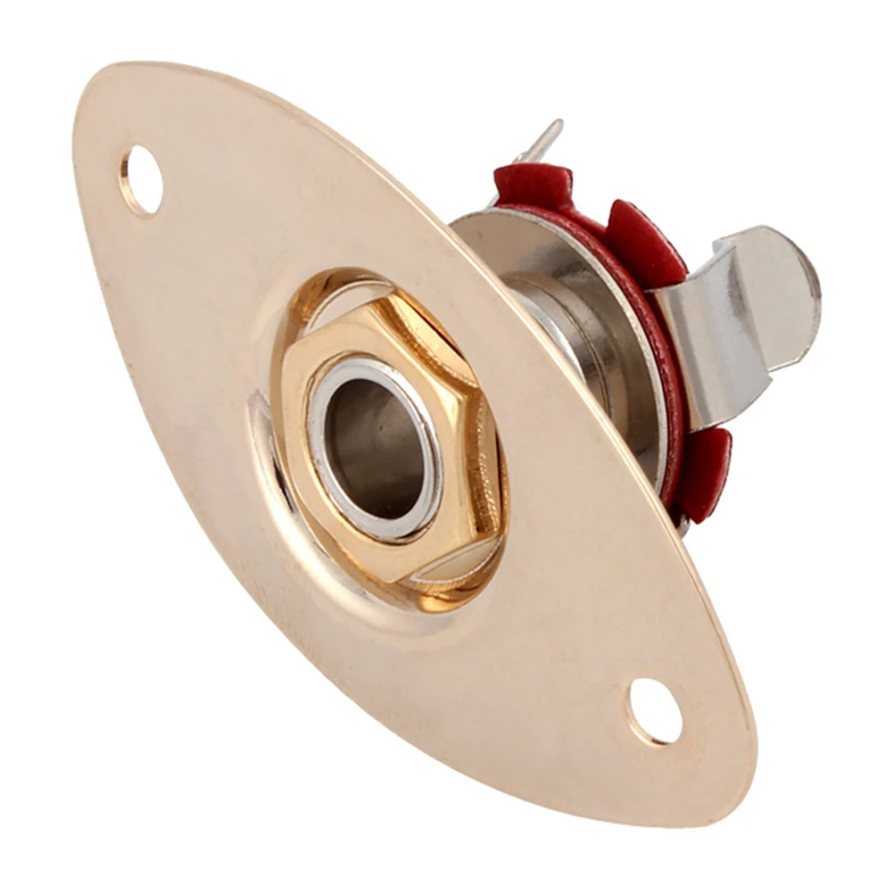 Oval Indented Golden Pickup Jack Output Plate Jack Plug Socket for Electric Guitar Replacement Parts Guitar
