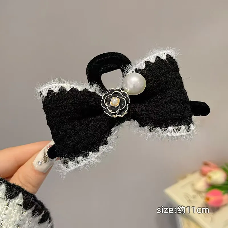 New Fabric Bow Hair Claws for Women Camellia Shark Clip HairpinsTemperament Headband Hair Clip Fashion Korean Hair Accessories