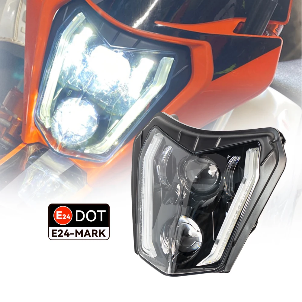 

Pop E24 Motorcycle LED Headlight Headlamp DRL Light For EXC EXCF SX SXF XC XCF XCW XCFW 125 150 250 300 350 400 450 505 525 530