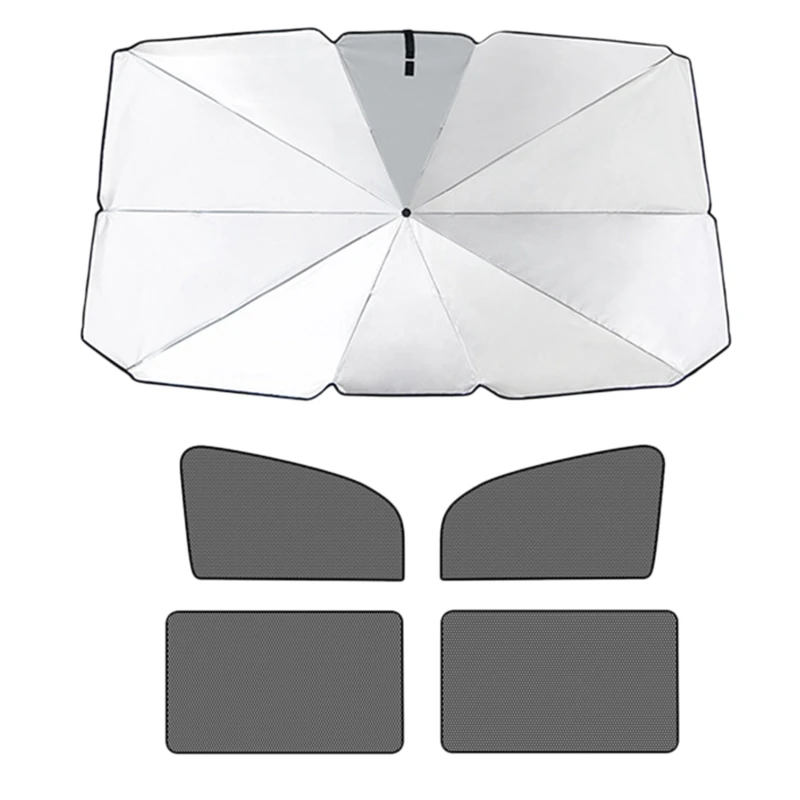 

Car Windshield Sunshade Umbrella Foldable UV Block Interior Car Parasol and Side Window Sun Visor (49.21X25.59