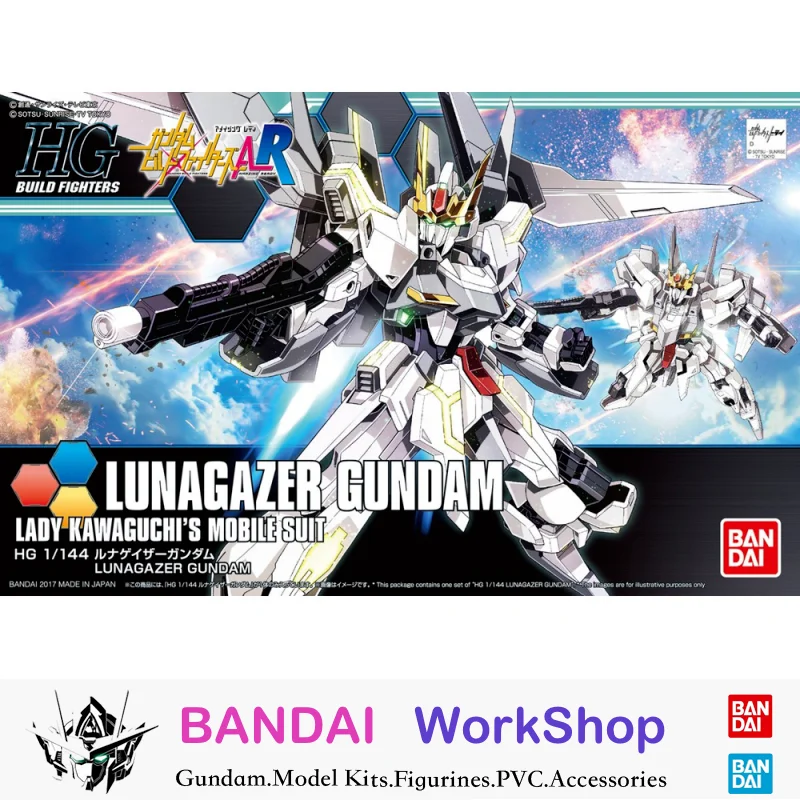 

Bandai Original 1/144 HGBF Lunagazer Gundam Action Figure Assembly Model Kit Collectible Gifts