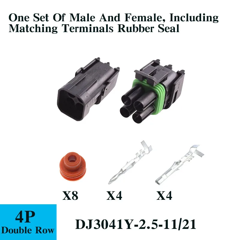 5/20/100 Sets Delphi 2.5 Series 1/2/3/4/6 PIN Automotive Waterproof Connector Male Female Plug Socket Terminal Sheath 12015792