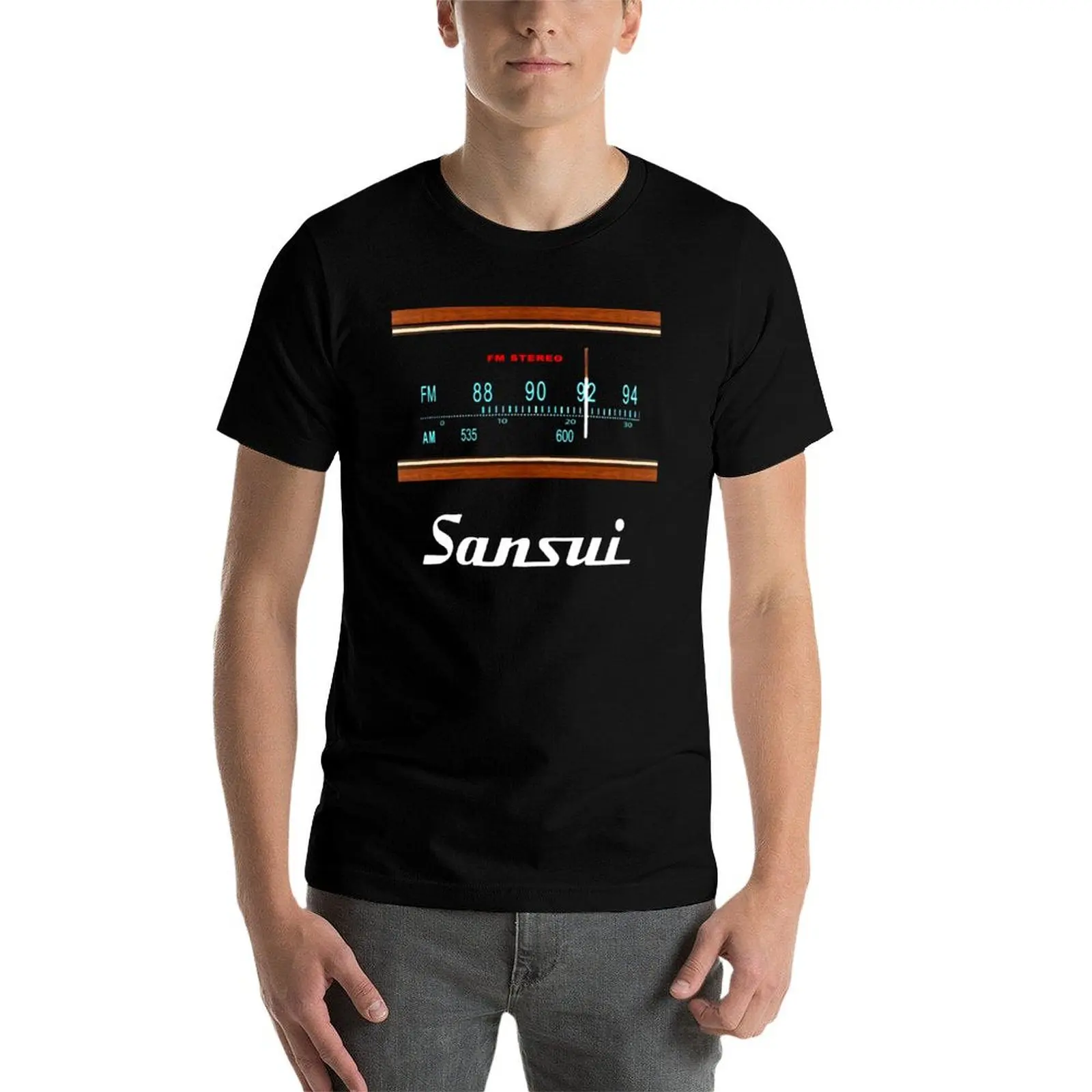 Sansui Vintage Stereo Tuner Receiver T-Shirt korean fashion anime tshirt tees graphic t shirts mens big and tall t shirts view 4