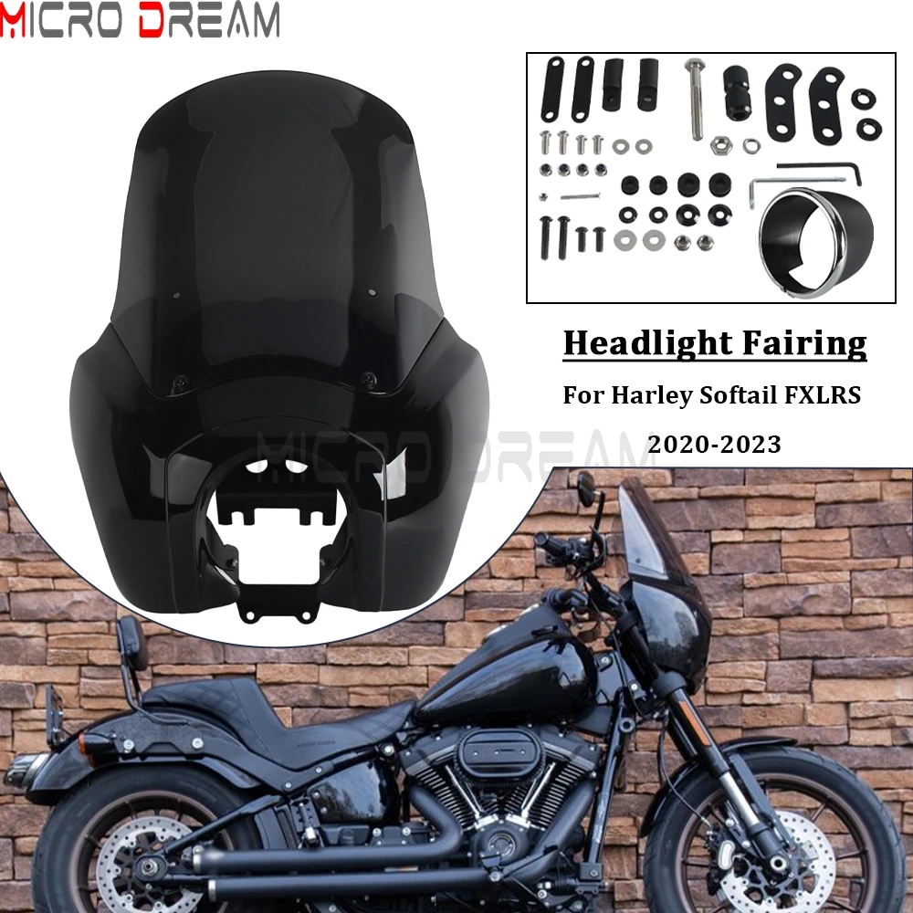 

Motorcycle Front Headlight Fairing For 2020-2023 Harley Softail Low Rider S 114 117 FXLRS With Headlight Cover 15Inch Windshield