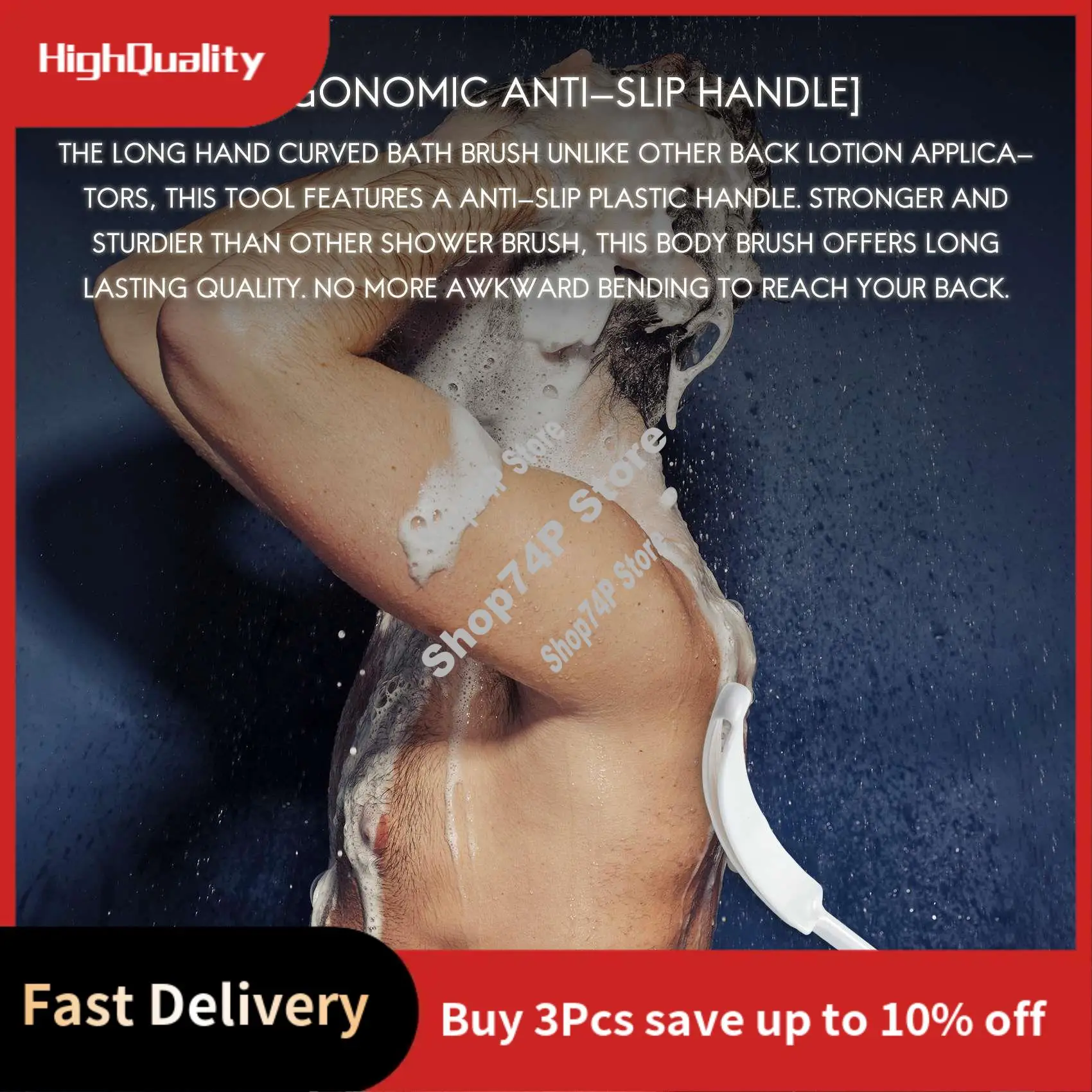 

Щетка для душа ABJY-Back, простая в использовании щетка для тела с нескользящей ручкой, длинная изогнутая щетка для душа, подходит для душа для пожилых людей