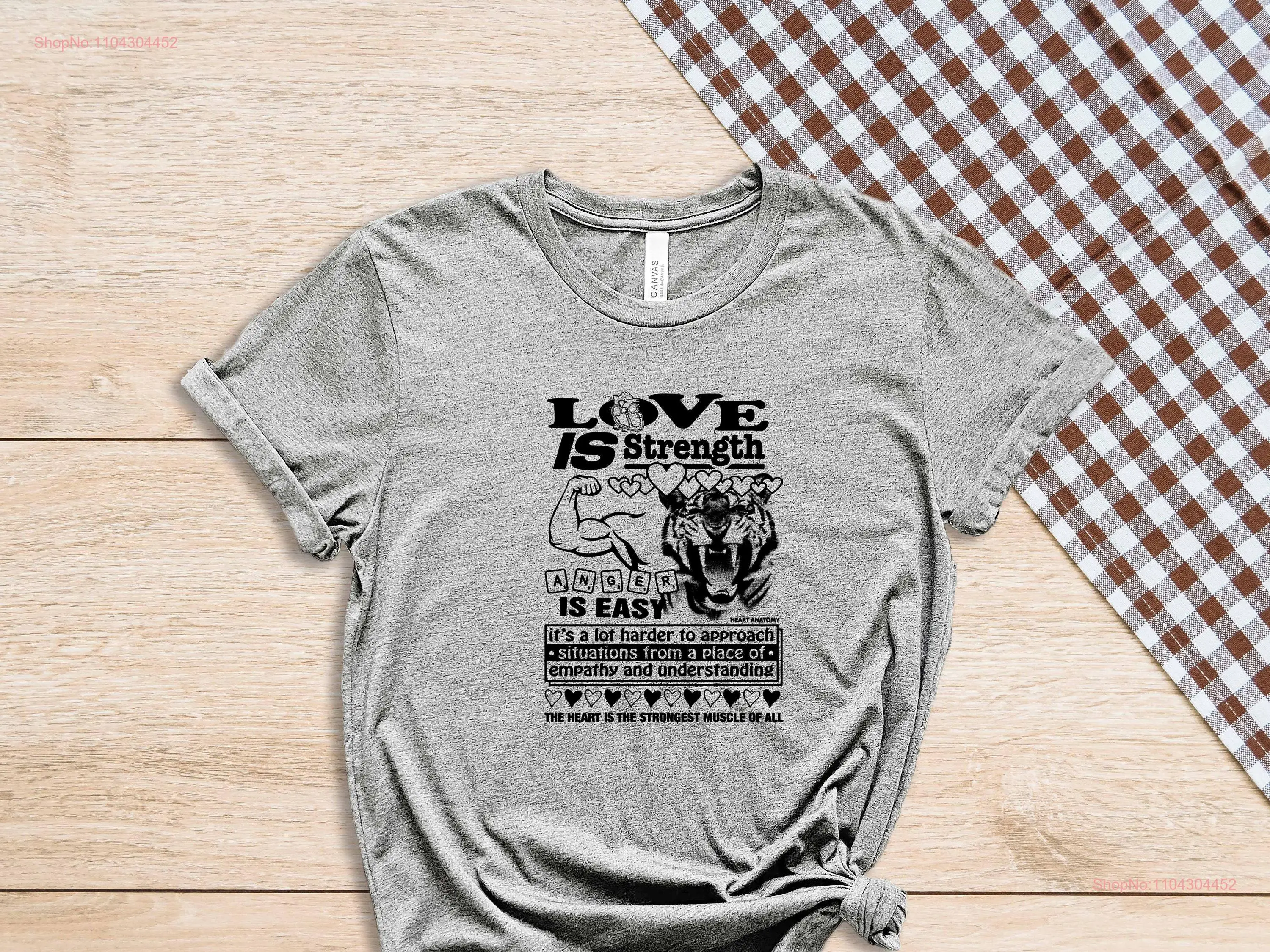 Love T Shirt Is Strength Anger Easy Self Healing Motivational Cute Wholesome long or short sleeves