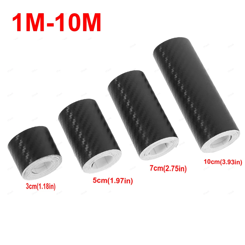 1m-10m Auto Tür Kantenschutz Einstiegsleisten Schwarz Wasserdicht 3D Carbon Faser Anti Kollision Film Scratch abdeckung Streifen Band