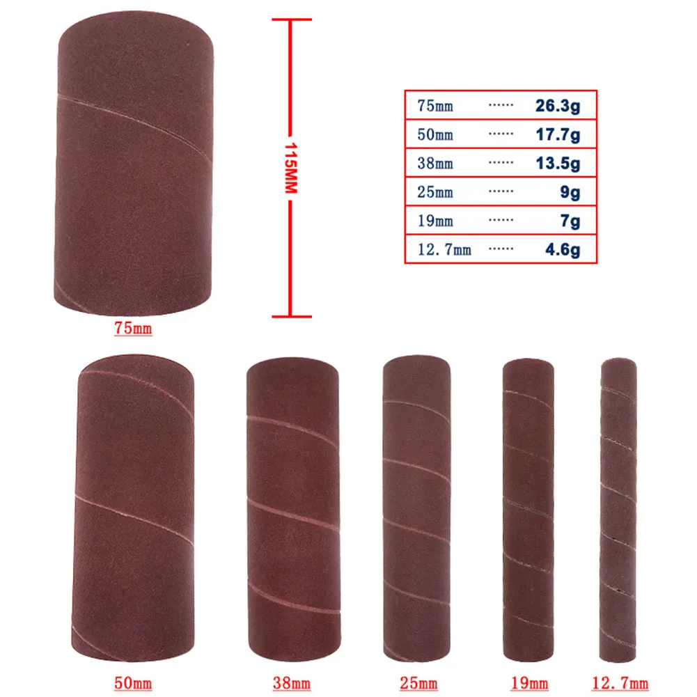 6pcs 4.5Inch Sanding Drum Sleeves Kit Sanding Paper Drum Polishing Wheel 240 Grit For Automotive Wood Sanding Car Metal Polishin