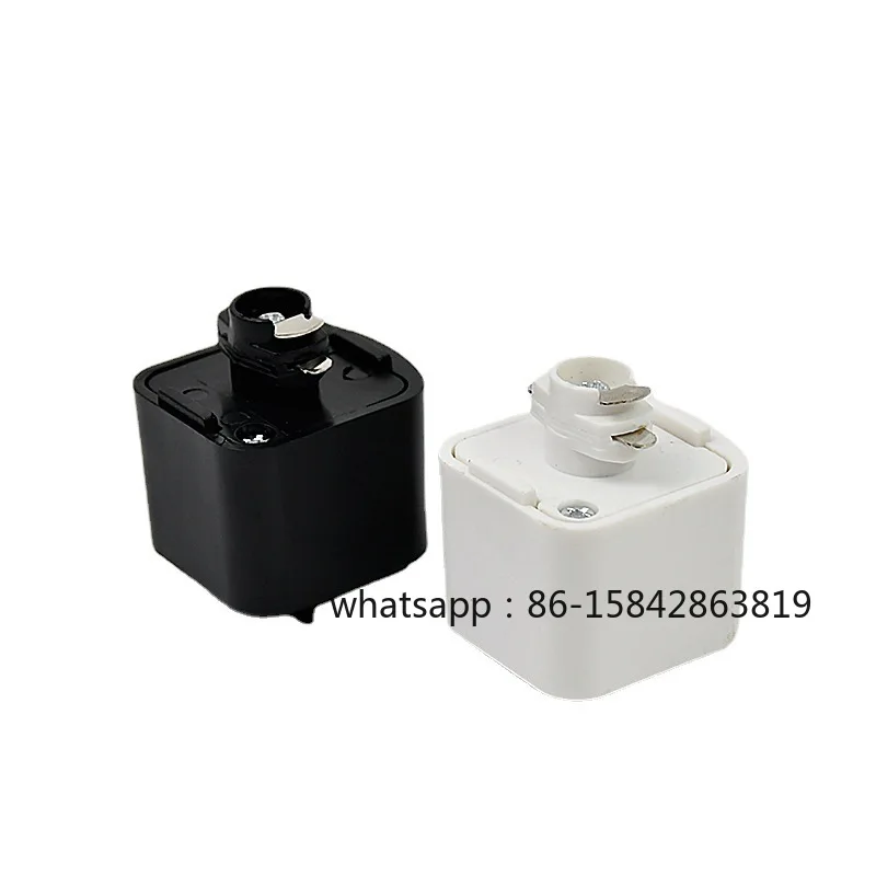 10pcs Three wire track box spotlight connector black white track light fixture 3 wire rail head connector