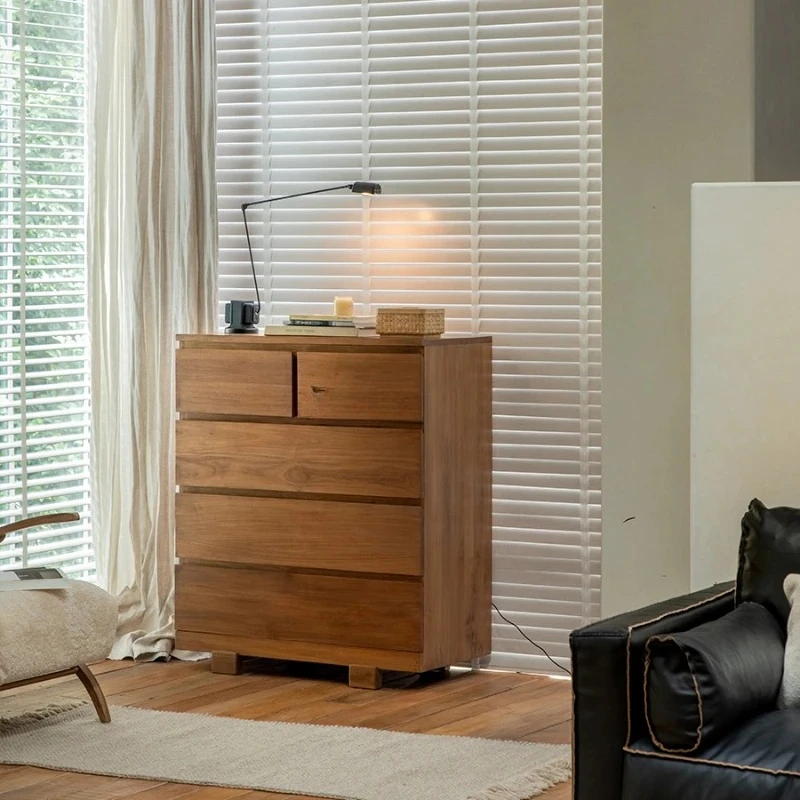 

Teak Cabinet Vintage Indonesian Imported Solid Wood Bedroom Drawer Storage Cabinet Cajonera Pequeña Muebles De Salon
