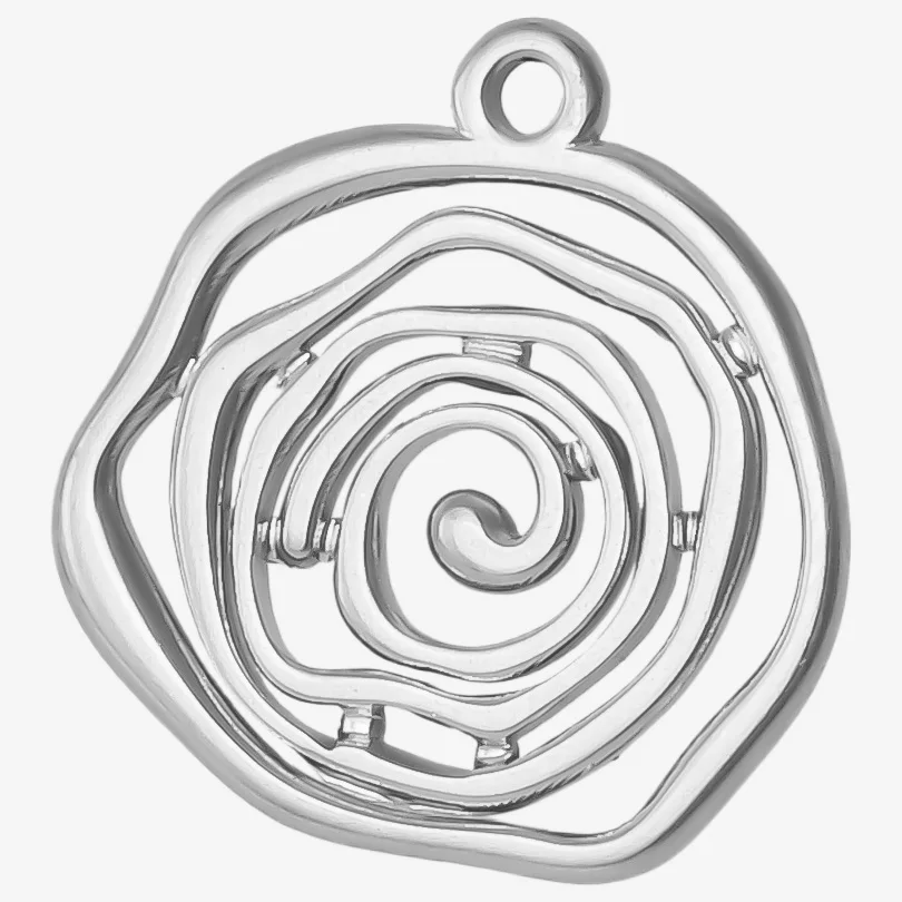 10 Stuks Nieuwe Geen Vervagende Zilveren Kleur Mode Korte Hanger Geometrie Versnelling Zon Schroefdraad Bloemvouwen Charmes Diy Sieraden Maken