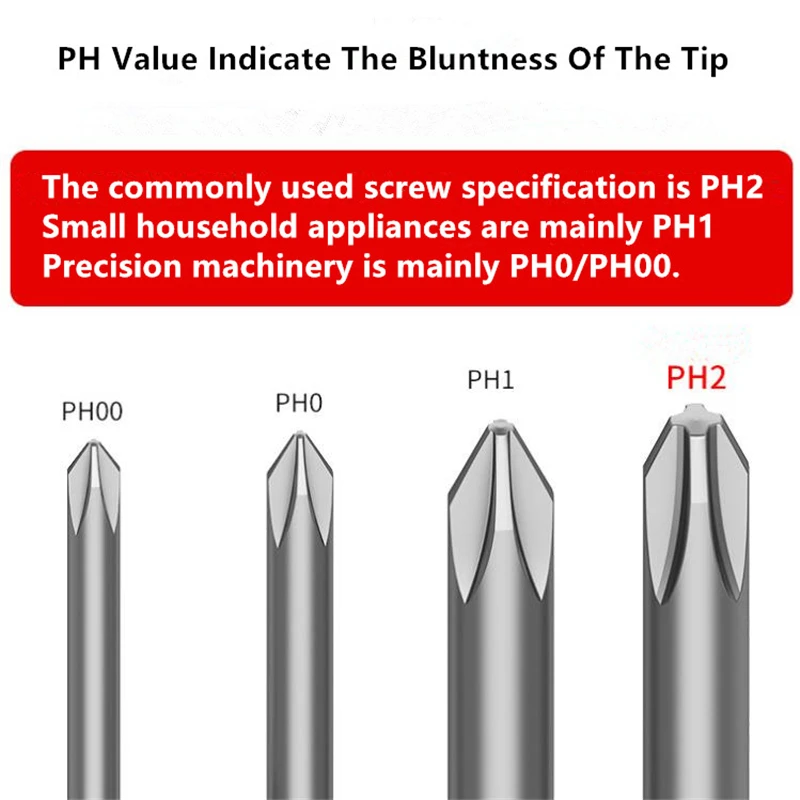 800 4MM Zestaw wkrętaków elektrycznych z okrągłym trzpieniem Magnetyczny krzyżak krzyżakowy PH00 PH0 PH1 PH2 Wkrętaki elektronarzędzia