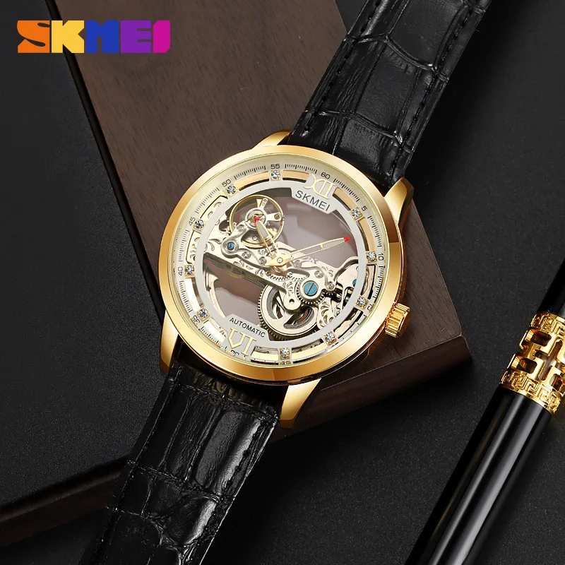 Skmei Fashion Hollowed-out Men\'s Mechanical Watch Simple Classic Style New Waterproof Trend Men\'s Watch Light Luxury