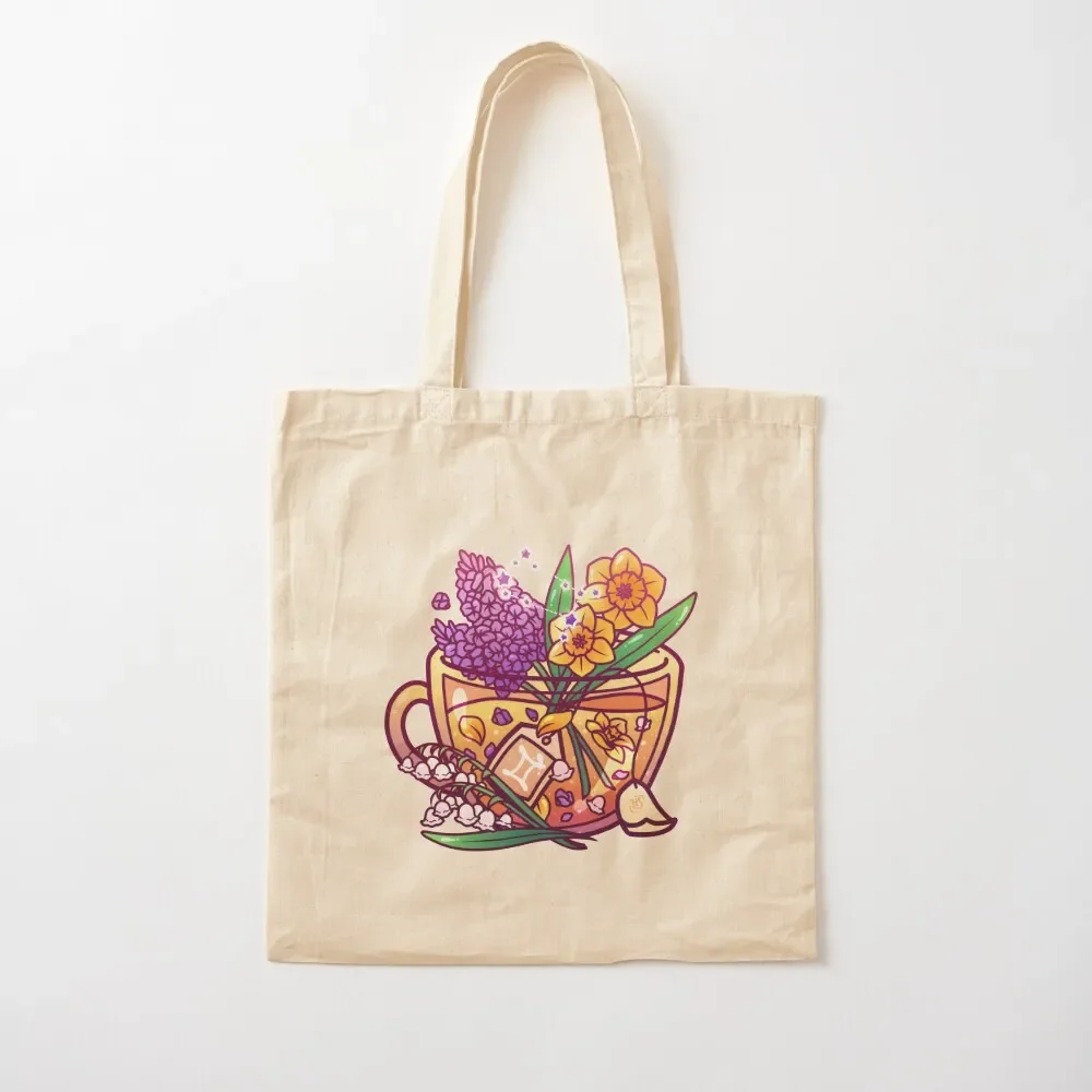 

Gemini Zodiac Teacup Tote Bag tote canvas shopping trolley Women's shopping