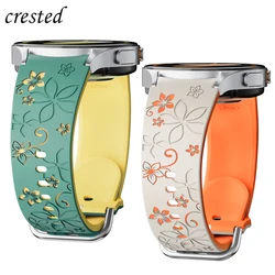 Engraved Silicone Strap for Samsung Galaxy Watch 7 FE/6 4 Classic/5 Pro 45 No Gaps Sport Bracelet Galaxy Watch 7 Band 44mm 40mm