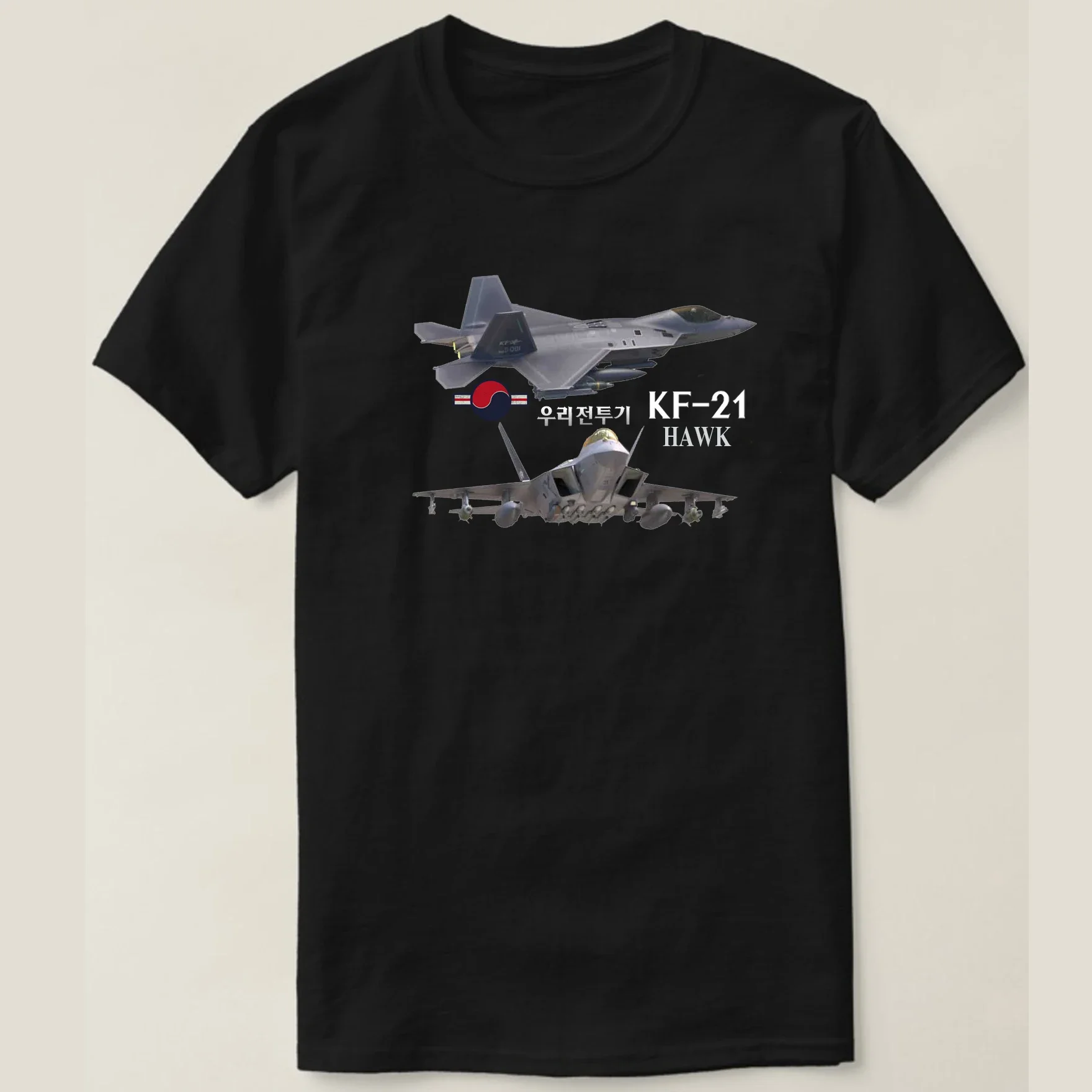 South Korean Air Force KF-21 Stealth Fighter T-Shirt Short Sleeve Casual 100% Cotton O-Neck Summer Mens T-shirt Size S-3XL