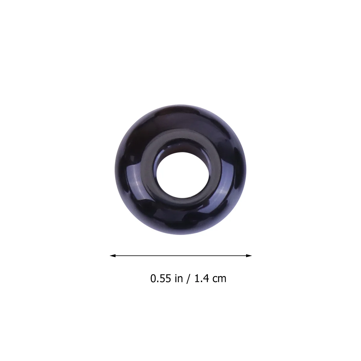 

20Pcs Agate Big Hole Beads Natural Black Agate Smooth Round Loose Beads for DIY Jewelry Making Bracelet Necklace Accessories