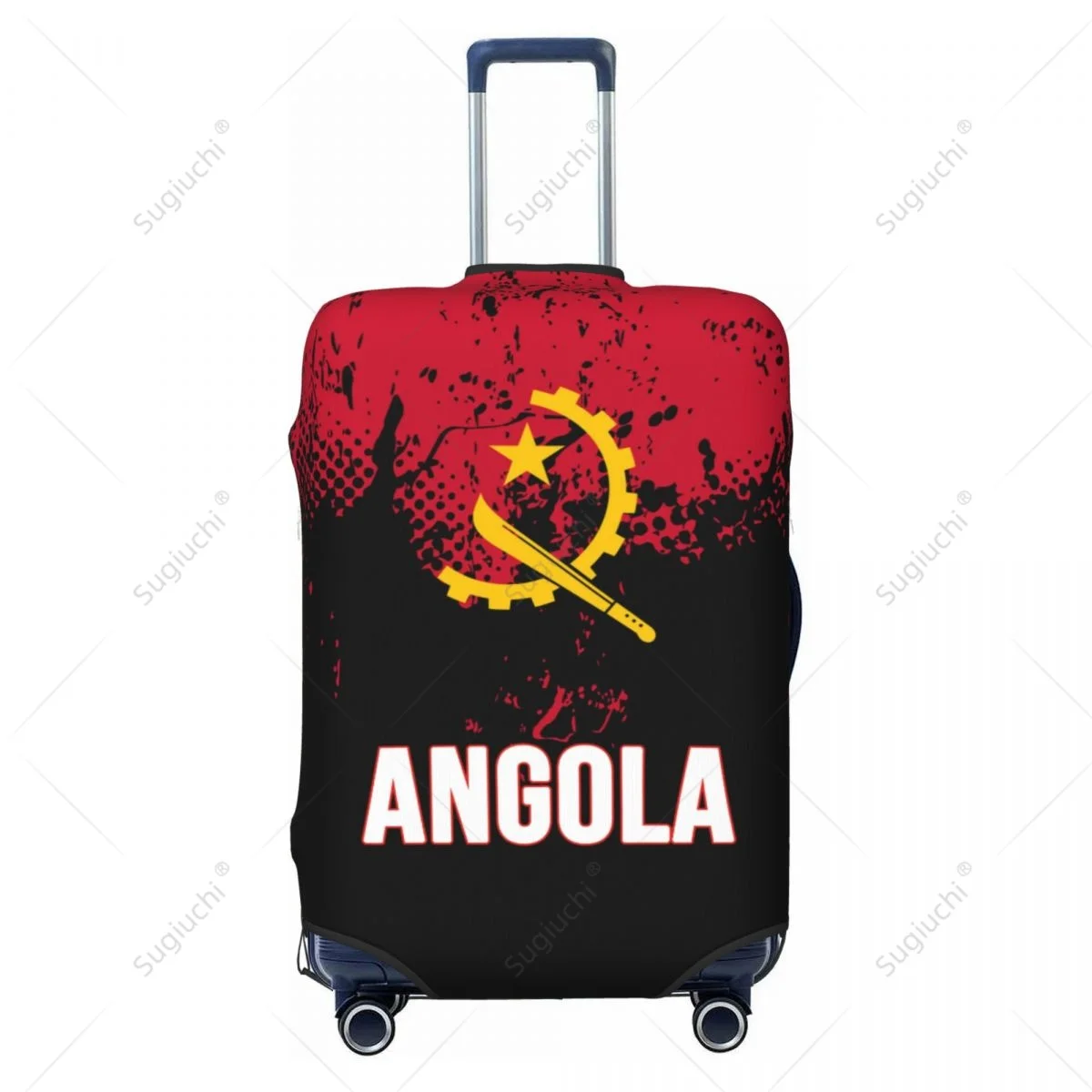 أنغولا العلم غطاء الأمتعة حقيبة مرونة الغبار حالة إكسسوارات السفر المطبوعة الأمتعة حالة واقية