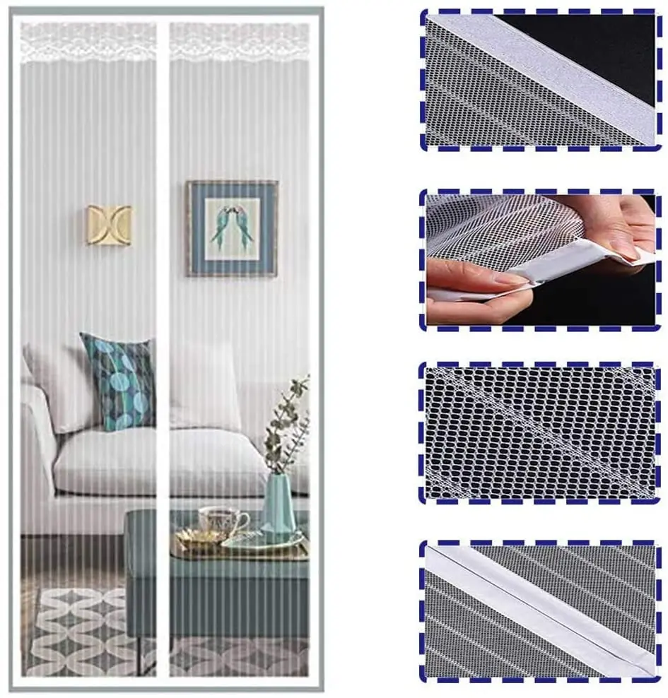 120 x 210cm/120 x 250cm/140 x 240cm Large size Summer Anti Mosquito Insect Fly Bug Curtains Magnetic Net Mesh Door Screen