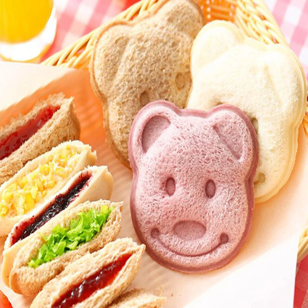 Schattige Beer Sandwich Schimmel Toast Brood Maken Cutter Mal Schattige Gebakjes Kinderen Interessante Voedsel Keuken Accessoires