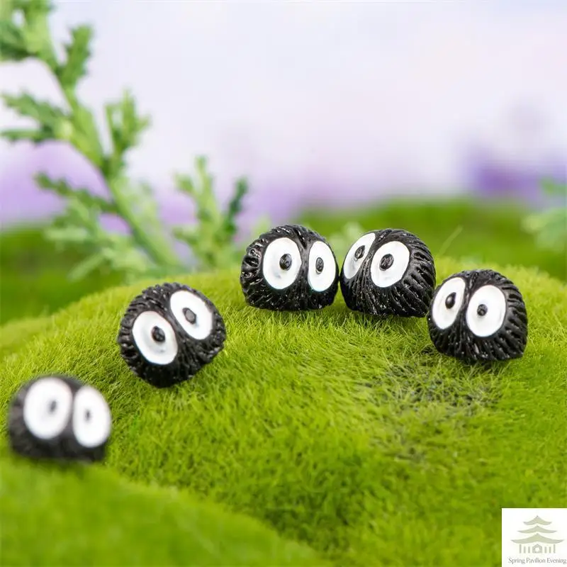 50 Peças Mini Figuras de Resina em Formato de Bola de Poeira, Brinquedo de Resina em Formato de Briquete, Ornamento para Micro Paisagens de Jardim de Fadas e Decoração de Casa