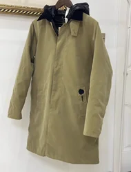 Barbour-Chaqueta de plumón larga desmontable, cortavientos, sombrero de estilo unisex, forro desmontable