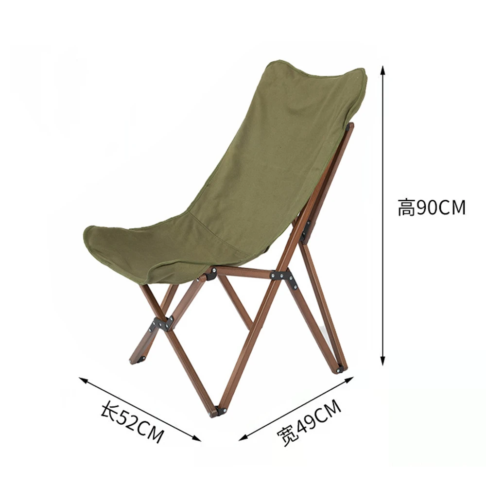 

Custom New Design Outdoor Folding Chair Beech Butterfly Chair Solid Wood Portable Moon Camping Chair