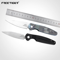 FREETIGER Folding Knife D2 Steel G10 Handle Pocket Knife Camping Outdoor Hiking Tactical Survival Hunting EDC Knives with Clip