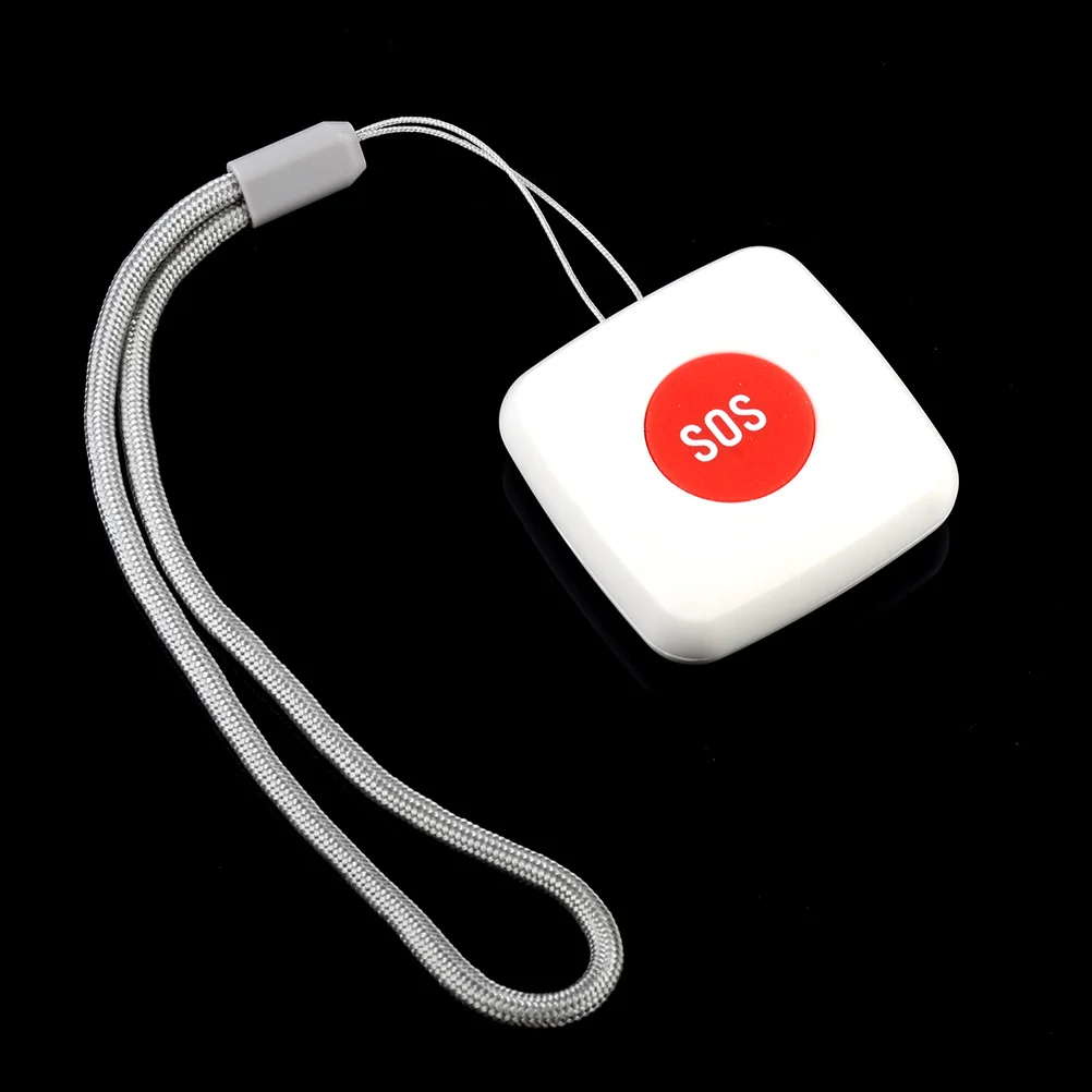 Sos Emergency Button Wireless Remote Call Pendant for Caregiver Alert Bathroom Fall Alarm Smart Home Compatible White