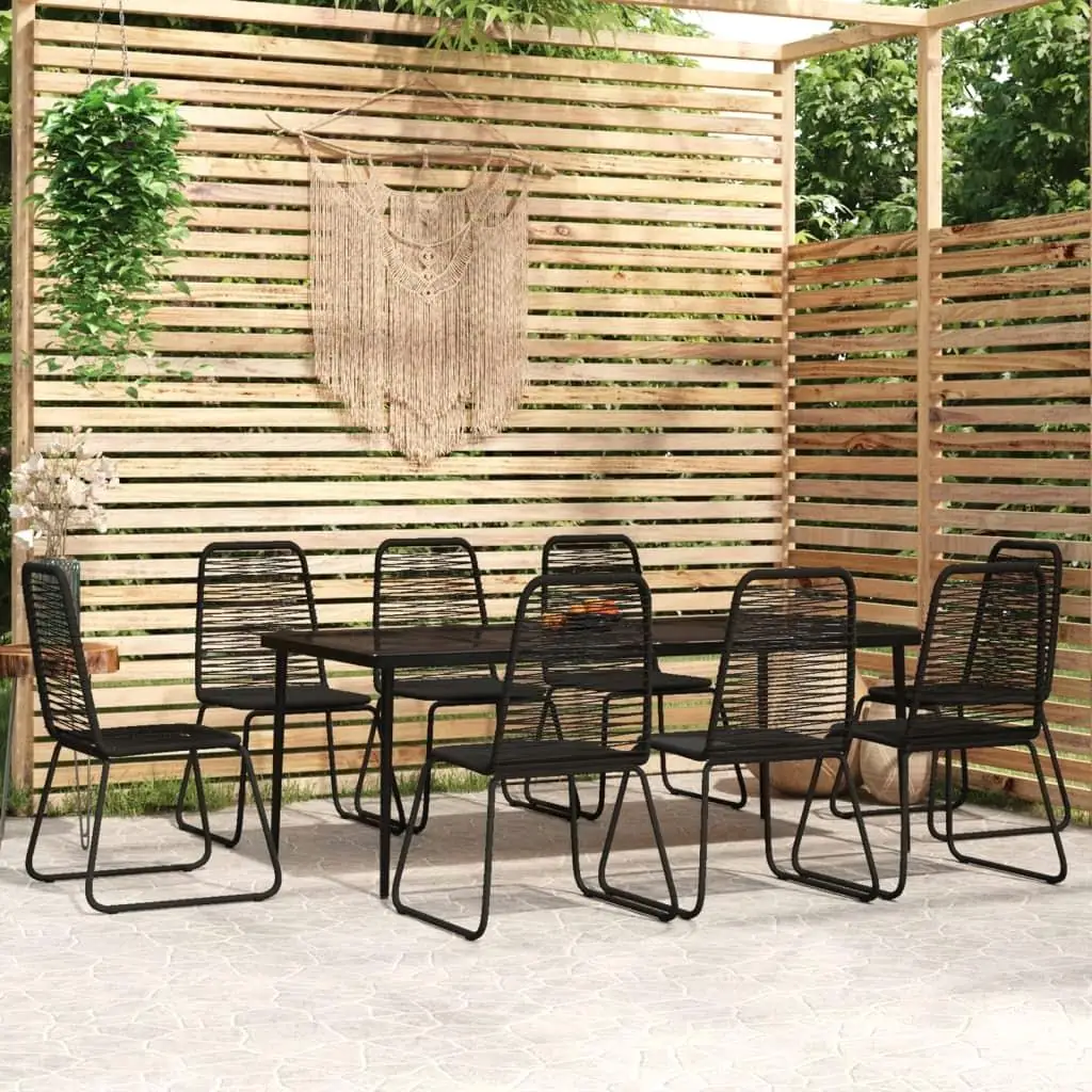 9-Piece Stylish Black Patio Dining Set for Outdoor Enjoyment