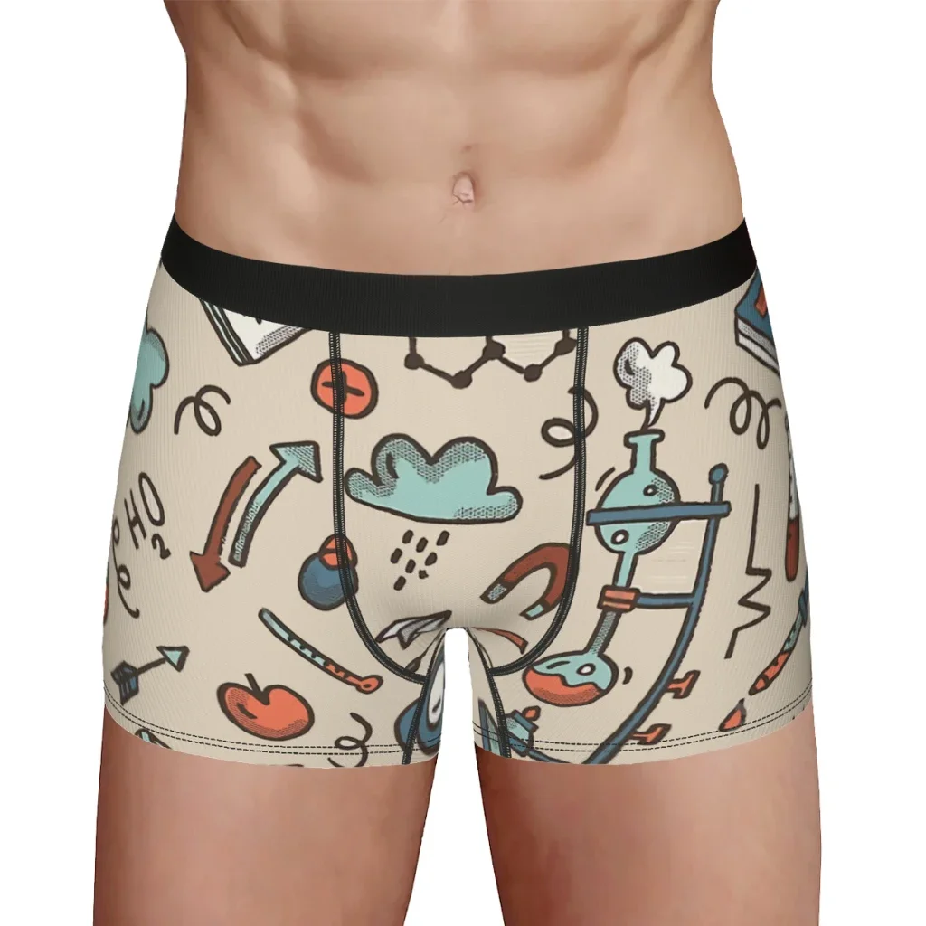 Amazing Science Vintage Chemistry Pattern Underpants Homme Panties Male Underwear Comfortable Shorts Boxer Briefs