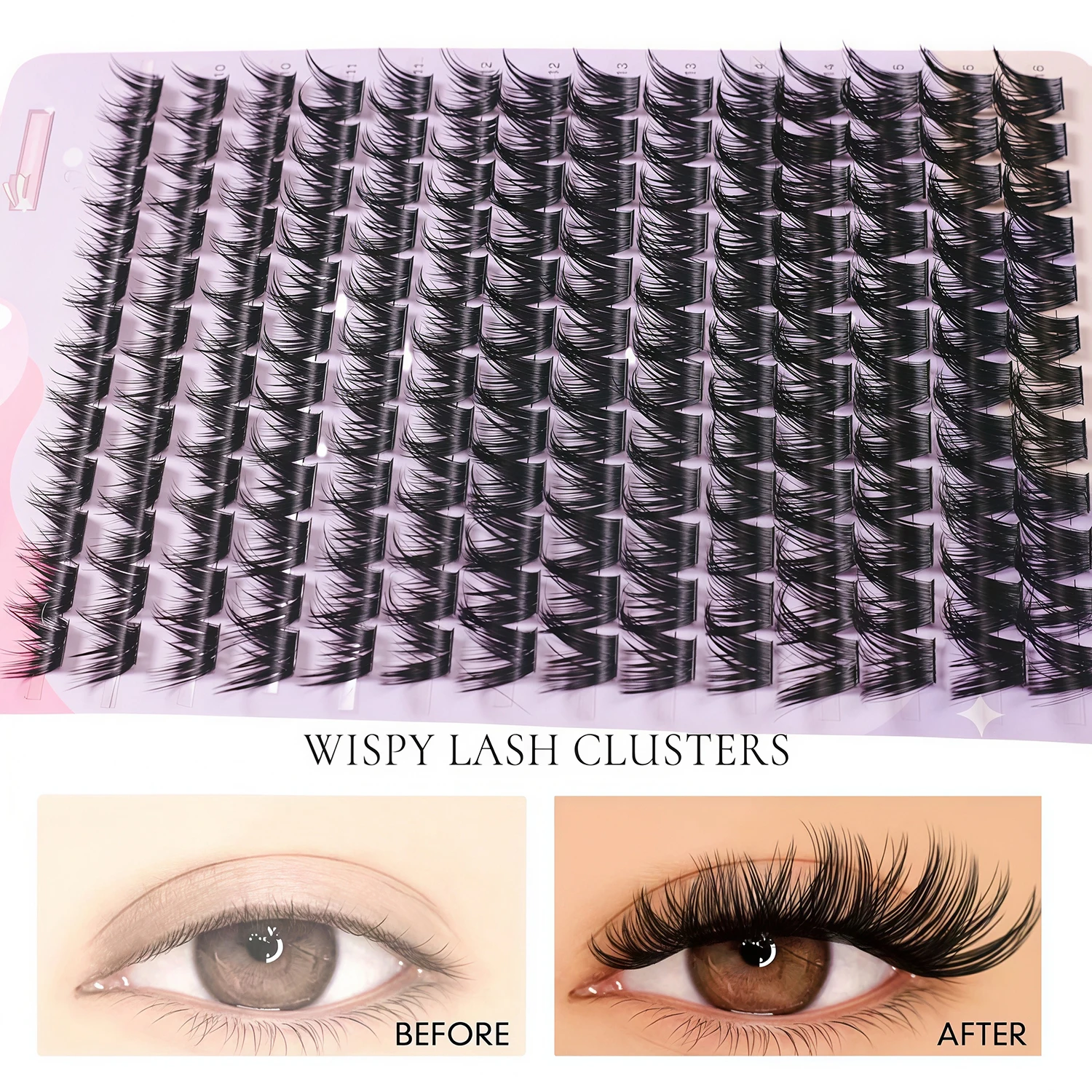 14 rows of European and American style thick style spicy girl single cluster false eyelashes segmented Asian mixed race feeling