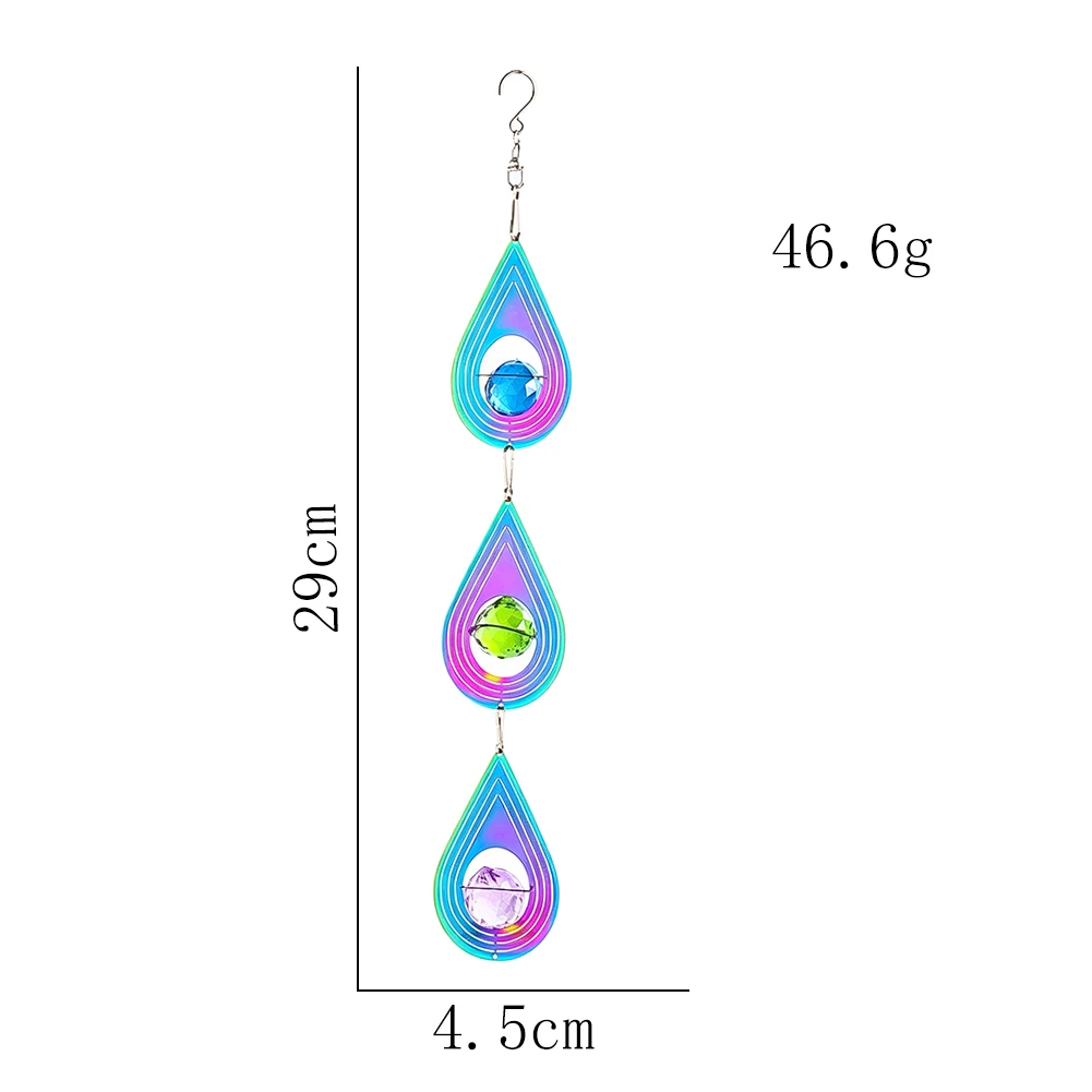 Tropfenförmiges Windspiel Hängendes Ornament Kristallglas-Prisma Anhänger Sonnenfänger für Fenster Terrasse Innenbereich Wanddekoration Geschenk – Detail 5