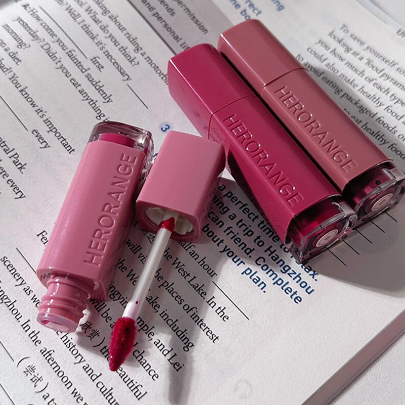 HERORANGE Mirror Lip Gloss Lip Glaze Transparent Glass Lasting Moisturizing Waterproof Liquid Lipsticks Sexy Red Lips Cosmetics