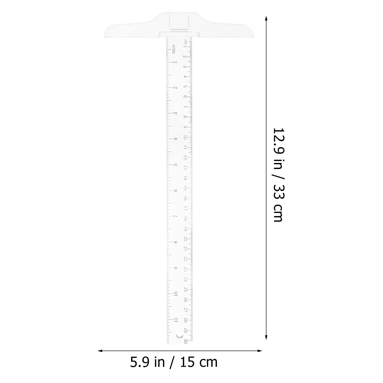 2Pcs 30Cm T Shape Ruler Double Side Scale Plastic Measuring Ruler for Office School Home Use Drafting Layout Woodworking